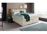 Boxspringbett HOME AFFAIRE "Cup", beige, B:230cm L:206cm, Bezug: Luxus-Microfaser (100% Polyester);Bezug: Microfaser (100% Polyester), Komplettbetten, Boxspringbett, mit Massivholzrahmen, mit Topper, in 2 Härtegraden, in 3 Breiten