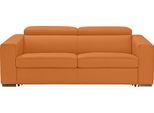 2,5-Sitzer EGOITALIANO "Cabiria, Design und super Sitzkomfort", orange, B:226cm H:97cm T:103cm, Sofas, 2 5-Sitzer, inkl. manuell verstellbarer Kopfstützen, mit Metallfüßen