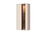 Hängevitrine OTTO HOME "Rondo, Wandschrank, Schwebendes Design für modernen Wohnraum", beige (cashmere farbe), B:58cm H:117cm T:30cm, Glas, Holzwerkstoff, MDF, Schränke, Hängevitrine, UV lackiert, Soft Close Funktion, Beleuchtung, Wandmontage