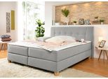 Boxspringbett HOME AFFAIRE "Calloway", grau, B:168cm L:218cm, Komplettbetten, Boxspringbett, inkl. Topper, XXL-Ausführung, in 4 Farben, 5 Breiten, 3 Matratzenarten