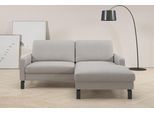 Ecksofa HOME AFFAIRE "Lecce, L-Form, Federkernpolsterung, Breite 194 cm", light, grau, B:194cm H:86cm T:164cm, 100% Polyester, Sofas, Ecksofa, inkl. saugroboterfreundliche Höhe & schmale Armlehnen