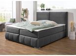 Boxspringbett HOME AFFAIRE "Wehma", grau (schiefer), B:210cm L:233cm, Struktur fein (100% Polyester), Komplettbetten, Boxspringbett, inkl. Topper in 3 verschiedenen Matratzen, auch in Samtstoff