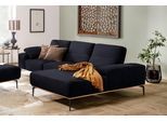 Ecksofa W.SCHILLIG "run, Designsofa mit tollem Sitzkomfort, bequem, L-Form", blau (dunkelblau w82), B:299cm H:88cm T:178cm, Longlife Xtra-Leder Z73: Naturwalkleder der Luxusklasse aus den erlesensten Rohhäuten. Hautstärke 1, 1 – 1, 3 mm;ROHLEDER Jacquard-Flachgewebe Q2 W60 (63% Polyester, 37% Polyacryl);ROHLEDER Chenille-Flachgewebe Q2 W77 (68% Polyacryl, 32% Polyester);Stoff S37 (100% Polyester),