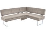 Eckbank K+W KOMFORT & WOHNEN, grau (lightgrau 85), B:199cm H:89cm T:158cm, Sitzbänke, Eckbank, langer Schenkel links oder rechts, mit dekorativen Distanzhalter