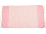 Plaid DONE. "Lounge Diamond", pink (pink, beige), B:100cm L:180cm, Baumwolle, Wohndecken, Plaid, Leichtes Plaid mit geknoteten Fransen