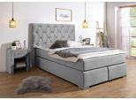 Boxspringbett HOME AFFAIRE "Chalon, in verschiedenen Breiten", grau, B:163cm L:210cm, Komplettbetten, Boxspringbett, inkl. Topper, wahlweise in H2, H3 oder H4 erhältlich