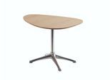 Beistelltisch FLEXLUX "Nachttisch, Sofatisch, Kaffeetisch, Couchtisch, Nierenform", braun (eiche geölt, alu glänzend, eiche geölt), B:65cm H:45cm T:47cm, Tische, Beistelltisch, Walnuss oder Eiche Furnier, Fuß Alufarbig oder Schwarz, Höhe 45 cm