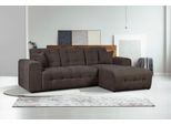 Ecksofa HOME AFFAIRE "Nosia L-Form", grau (anthrazit), B:234cm H:85cm T:163cm, 100% Polyester, Sofas, Ecksofa, incl. 2 Zierkissen, mit feiner Steppung