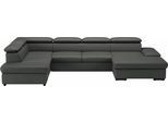 Wohnlandschaft SIT & MORE "Alcudia U-Form", grau (anthrazit), B:349cm H:73cm T:226cm, Sofas, Wohnlandschaft, wahlweise mit Bettfunktion