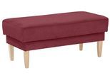 Hockerbank HOME AFFAIRE "Scalea", rot (rot, buche), B:110cm H:51cm T:55cm, Microfaser in Antiklederoptik (92% Polyester, 8% Polyamid), Hocker, Hockerbank