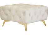 Polsterhocker HOME AFFAIRE "Glynis", beige, B:80cm H:45cm T:80cm, Struktur (100% Polyester);Samtoptik (100% Polyester), Hocker, Polsterhocker, aufwändige Knopfheftung, moderne Chesterfield Optik, Fußfarbe wählbar