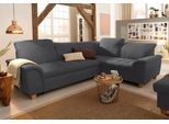 Ecksofa HOME AFFAIRE "Lyla fester Sitzkomfort, bequeme Armlehnen, Breite 275cm, L-Form", grau (anthrazit), B:275cm H:81cm T:214cm, Luxus-Microfaser Lederoptik (100% Polyester);Microfaser PRIMABELLE (100% Polyester);Feinstruktur weich (100% Polyester), Sofas, Ecksofa, wahlweise mit Rückenfunktion und Bettfunktion