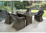 Garten-Essgruppe DESTINY "MALAGA LUNA", grau (vintage grau), Aluminium, Geflecht Rattan, Polyrattan, Sitzmöbel-Sets, Garten-Essgruppe, Aluminium, Polyrattan