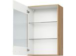 Glashängeschrank KOCHSTATION "KS-Trea OG60-90", weiß (magnolie, eiche astig), B:60cm H:90cm T:35cm, Schränke, Glashängeschrank, inklusive zwei Glaseinlegeböden, Breite 60 cm, Höhe 90 cm