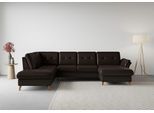 Wohnlandschaft SIT & MORE "Göteborg", braun (mocca), B:327cm H:90cm T:226cm, Sofas, Wohnlandschaft, inkl. Sitztiefenverstellung, wahlweise mit Bettfunktion & Bettkasten