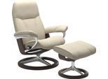 Relaxsessel STRESSLESS "Consul", beige (cream batick), B:91cm H:102cm T:79cm, Leder BATICK: BATICK ist ein leicht korrigiertes, durchgefärbtes und genarbtes Möbelleder, bei dem die meisten Unebenheiten und Spuren in der Regel entfernt wurden.;Leder PALOMA: PALOMA ist ein durchgefärbtes Semianilin-Möbelleder mit natürlicher Narbung.;ROHLEDER Stoff Q2 FARON: Ein fester zuverlässiger Bouclé mit einem