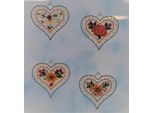 Fensterbild STICKEREIEN PLAUEN "4 Jahreszeiten" Gr. 1, bunt (grün, mehrfarbig, weiß), B:13cm H:13cm, Polyester, Fensterbilder, Fensterbild
