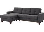 Ecksofa HOME AFFAIRE "Varese", grau (anthrazit), B:251cm H:91cm T:164cm, Luxus-Microfaser ALTARA NUBUCK (100% Polyester);Luxus-Microfaser ALTARA NUBUCK (100% Polyester) / Struktur (100% Polypropylen);Luxus-Microfaser ALTARA NUBUCK (100% Polyester) / Struktur fein (100% Polyester), Sofas, Ecksofa, wahlweise mit Bettfunktion und Vorziehfunktion
