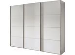 Schwebetürenschrank WIEMANN "Phoenix, Made in Germany, modernes Design, Highlight, Blickfang", weiß, dekor, B:246cm H:217cm T:67cm, Schränke, Schwebetürenschrank, maximaler Staurraum, inkl.Einlegeböden, Wäscheböden u. Dämpfer