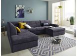 Wohnlandschaft DOMO COLLECTION "Topper, elegant und zeitlos, komfortabel, U-Form", blau (dunkelblau), B:320cm H:78cm T:213cm, Sofas, Wohnlandschaft, wahlweise mit Bettfunktion
