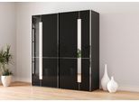 Schwebetürenschrank MUSTERRING "Imola W", grau (graphit), B:197,3cm H:217cm T:67cm, Floatglas, Holzwerkstoff, Schränke, Schwebetürenschrank, inkl. Einlegeböden und Kleiderstangen, mit Glastüren inkl. Zierspiegel