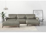 Ecksofa HOME AFFAIRE "Fjord L-Form", grau, B:324cm H:93cm T:184cm, 100% Polyester, Sofas, Ecksofa, massiv, wahlweise mit Armlehnfunktion, Kopf- Sitztiefenverstellung