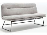 Bank HOME AFFAIRE, grau (grau, schwarz), B:180cm H:89cm T:69cm, Metall, Stoff, Sitzbänke, Bank