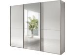 Schwebetürenschrank WIEMANN "Phoenix, Made in Germany, modernes Design, Highlight, Blickfang", weiß, dekor, B:246cm H:217cm T:67cm, Schränke, Schwebetürenschrank, maximaler Staurraum, inkl.Einlegeböden, Wäscheböden u. Dämpfer