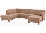 Wohnlandschaft HOME AFFAIRE "Belfort U-Form", braun, B:314cm H:88cm T:91cm, Luxus-Microfaser Vintageoptik(100% Polyester);Struktur fein ( 100% Polyester);Luxus-Microfaser ALTARA NUBUCK (100% Polyester), Sofas, Wohnlandschaft, mit Federkern, wahlweise mit Bettfunktion und Stauraum