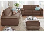 Polstergarnitur CALIA ITALIA "Gaia, hochwertige Garnitur aus 2-Sitzer & 3-Sitzer im edlen Design", braun, Luxus-Microfaser GINEVRA, Luxus-Microfaser Ginevra (100% Polyester), Sitzmöbel-Sets, Polstergarnitur, aus pflegeleichtem Luxus-Microfaser Ginevra Hydro Care