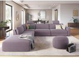 Ecksofa SIT & MORE "Cadabra L-Form", lila (flieder), B:356cm H:80cm T:292cm, Samtoptik (100% Polyester);Soft clean (98% Polyester, 2% Polyamid);Struktur fein (100% Polyester), Sofas, Ecksofa, Breite 356 cm, mit Sitztiefenverstellung