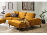 Ecksofa W.SCHILLIG "run, Designsofa mit tollem Sitzkomfort, bequem, L-Form", gelb (brandy s37), B:319cm H:88cm T:178cm, Longlife Xtra-Leder Z73: Naturwalkleder der Luxusklasse aus den erlesensten Rohhäuten. Hautstärke 1, 1 – 1, 3 mm;ROHLEDER Jacquard-Flachgewebe Q2 W60 (63% Polyester, 37% Polyacryl);ROHLEDER Chenille-Flachgewebe Q2 W77 (68% Polyacryl, 32% Polyester);Stoff S37 (100% Polyester), Sof