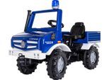 Tretfahrzeug ROLLY TOYS "rollyUnimog THW", grün (blau), Tretfahrzeuge, KinderB:54cm H:81cm T:118cm, Kunststoff, Tretfahrzeug, inkl. rollyFlashlight, B:54cm H:81cm T:118cm