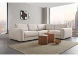 Ecksofa HOME AFFAIRE "Bloomfield, Breite 304cm, Mega Polsterecke mit viel Platz, L-Form", beige, B:304cm H:84cm T:224cm, 92% Polyester 8% Nylon, Sofas, Ecksofa, extra tiefe Sitzfläche, wahlweise mit Sitztiefenverstellung