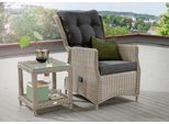 Gartenlounge-Set DESTINY "CASA MERANO", weiß (vintage weiß, hellgrau), Obermaterial: 100% Polyester. Füllung: 100% Polyurethan, Sitzmöbel-Sets, Gartenlounge-Set, Aluminium, Polyrattan