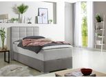Boxspringbett MAINTAL, grau (hellgrau), L:210cm, Bezug Microfaser aus 100% Polyester, Komplettbetten, Boxspringbett, mit Bettkasten und Topper