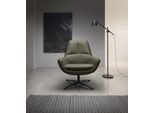 Drehsessel BETYPE "Be Organic Standard Back, Loungesessel", grün (moss), B:81cm H:92cm T:83cm, 100% Echtleder, Sessel, Drehsessel, in elegantem Design mit Drehfunktion