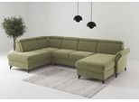 Wohnlandschaft SIT & MORE "Glendale, U-Form", hellgrün, B:321cm H:84cm T:193cm, 100% Polyester, Sofas, Wohnlandschaft, inkl. Kopfteilverstellung,wahlweise mit Vorziehsitz und Bettkasten