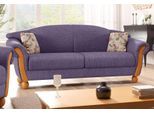 3-Sitzer HOME AFFAIRE "Milano, bequemes Sofa mit geschwungenen Armlehnen, Landhaus-Stil", lila (flieder), B:190cm H:83cm T:81cm, Chenille (70% Polyacryl, 30% Polyester);Chenille (70% Polyacryl, 30% Polyester) auf Korpus und Zierkissen, Sitz und Rücken im Blumenmuster »Paradise« (100% Polyester), Sofas, 3-Sitzer