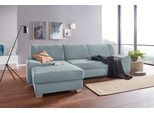 Ecksofa DOMO COLLECTION "Anzio L-Form, whlw. Bettfunktion, Federkern, hochwertig, Breite 271 cm", grün (mint), B:271cm H:85cm T:160cm, Sofas, Ecksofa, Mit Bettfunktion, Recamiere links, Struktur fein, mint