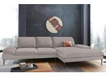 Ecksofa W.SCHILLIG "enjoy&MORE, Designsofa, bequem, elegant und zeitlos, L-Form", grau (stone r66), B:340cm H:87cm T:185cm, Chenille-Flachgewebe R66 (85% Polyester, 15% Nylon);Longlife Xtra-Leder Z59: Glattleder mit modischer Prägung. Hautstärke 0, 9 - 1, 1 mm;Stoff S37 (100% Polyester), Sofas, Ecksofa, Sitztiefenverstellung, Füße bronze pulverbeschichtet, Breite 340 cm