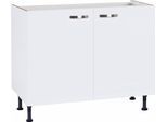 Spülenschrank KOCHSTATION "KS-Cara", weiß (weiß, weiß), B:100cm H:87cm T:58,4cm, Schränke, Spülenschrank, Breite 100 cm