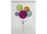 Seitenzugrollo LICHTBLICK ORIGINAL "Rollo Klemmfix, ohne Bohren, Verdunkelung, Ballon - Bunt", bunt (bunt, weiß), B:150cm H:60cm, Polyester, Rollos, Seitenzugrollo