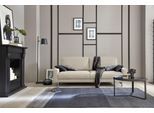2,5-Sitzer "CR.450, Designsofa, Loungesofa", beige (hellelfenbein 062, 20), B:184cm H:85cm T:95cm, Jacquard-Flachgewebe Diane 1 Q2 (55% Polyacryl 45% Polyester);NaturLEDER OSKAR (echtes Rindsleder), CREATION BY ROLF BENZ, Sofas, 2 5-Sitzer, Armlehne niedrig, Fuß chromfarben glänzend, Breite 184 cm