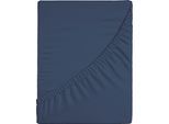 Spannbettlaken CASATEX "Jersey-Elasthan", blau (dunkelblau), 1 Stk., Jersey, 90-100x200-220 25cm, Jersey, Obermaterial: 96% Baumwolle, 4% Elasthan, Bettlaken, Spannbettlaken, mit Elasthan