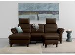 Ecksofa SIT & MORE "Mellum L-Form", braun (mocca), B:250cm H:87cm T:163cm, 100% Polyester, Sofas, Ecksofa, Federkern, wahlweise mit Bettfunktion, Bettkasten und Armteilfunktion