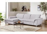 Ecksofa DOMO COLLECTION "FRANZI zeitlos und elegant, moderne Sitzheftung, L-Form", grau (hellgrau), B:279cm H:81cm T:170cm, Sofas, Ecksofa, wahlweise mit Kopfteilverstellung (dann Tiefe: 170 cm)
