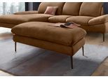 Hocker W.SCHILLIG "enjoy&MORE", braun (chocolate s37), B:106cm H:45cm T:71cm, Chenille-Flachgewebe R66 (85% Polyester, 15% Nylon);Longlife Xtra-Leder Z59: Glattleder mit modischer Prägung. Hautstärke 0, 9 - 1, 1 mm;Stoff S37 (100% Polyester), Hocker, Hocker, Füße bronze pulverbeschichtet, Breite 106 cm
