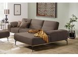 Ecksofa W.SCHILLIG "run, Designsofa mit tollem Sitzkomfort, bequem, L-Form", braun (chocolate w82), B:319cm H:88cm T:178cm, Longlife Xtra-Leder Z73: Naturwalkleder der Luxusklasse aus den erlesensten Rohhäuten. Hautstärke 1, 1 – 1, 3 mm;ROHLEDER Jacquard-Flachgewebe Q2 W60 (63% Polyester, 37% Polyacryl);ROHLEDER Chenille-Flachgewebe Q2 W77 (68% Polyacryl, 32% Polyester);Stoff S37 (100% Polyester),