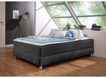 Boxspringbett HOME AFFAIRE "Vaasa", grau (schiefer), B:146cm L:206cm, Komplettbetten, Boxspringbett, für Dachschrägen geeignet, inkl. Bettkasten und Topper
